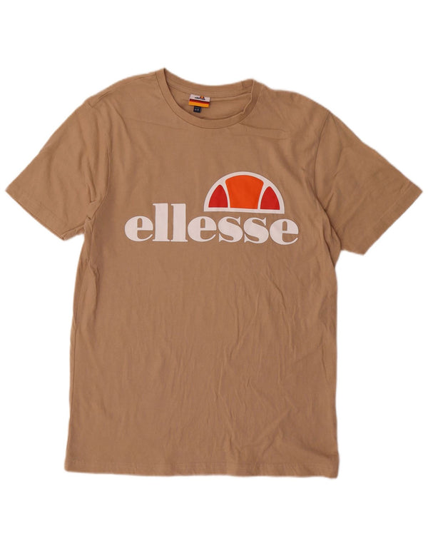 Ellesse Herre Grafisk T-Shirt Top Medium Beige Bomuld