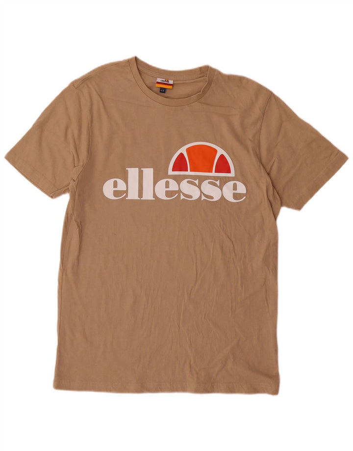 Ellesse Herre Grafisk T-Shirt Top Medium Beige Bomuld
