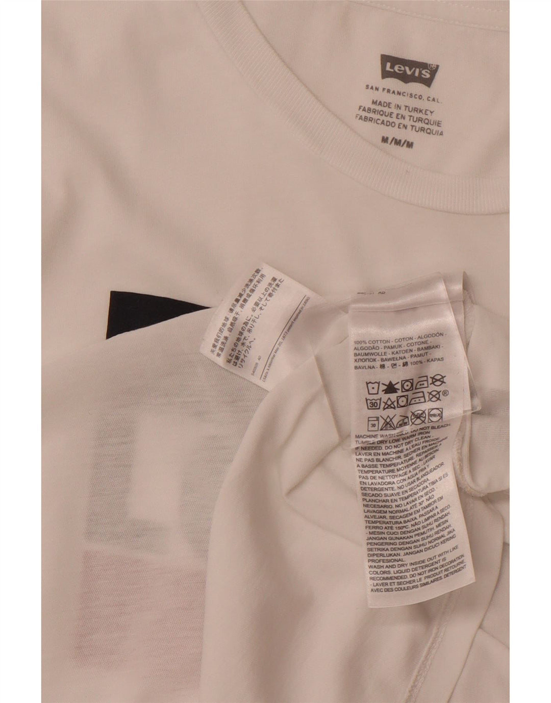 LEVI'S Grafisk T-shirt top til kvinder UK 12 Medium hvid bomuld