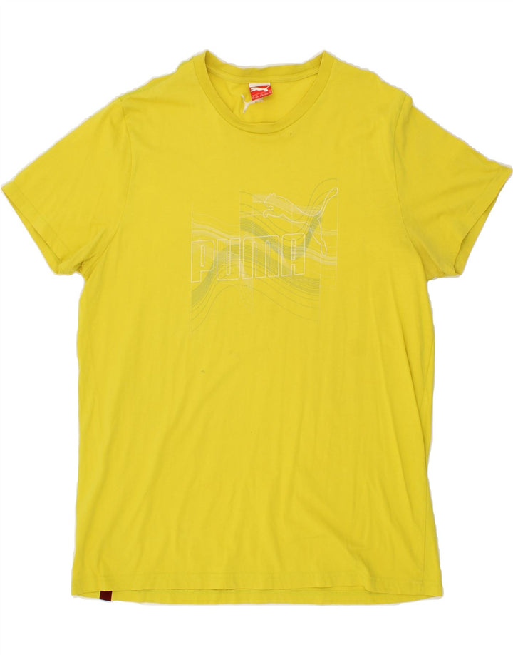 PUMA Mens Graphic T-Shirt Top 2XL Yellow Vintage Puma and Second-Hand Puma from Messina Hembry 