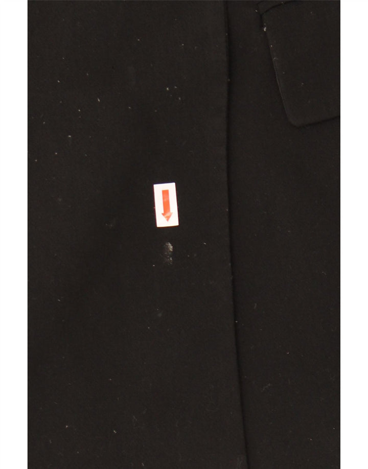 ZARA Dame Dobbeltradet Blazer Jacket UK 10 Small Black Polyester