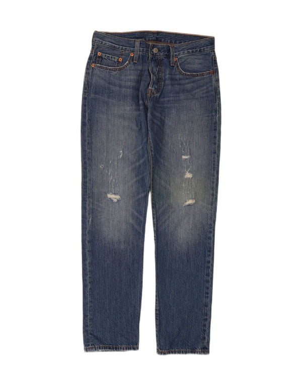 Levi's Dame 501 CT Distressed Straight Jeans W26 L30 Blå Bomuld