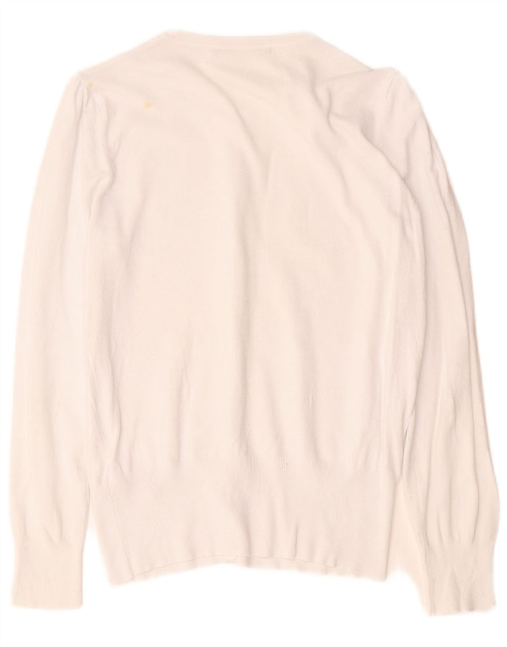 Marks & Spencer Dame Cardigan Sweater UK 12 Medium White Viscose