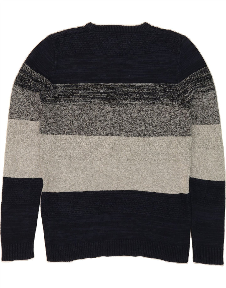 JACK & JONES Mens Crew Neck Jumper Sweater Small Multicoloured Striped Vintage Jack & Jones and Second-Hand Jack & Jones from Messina Hembry 