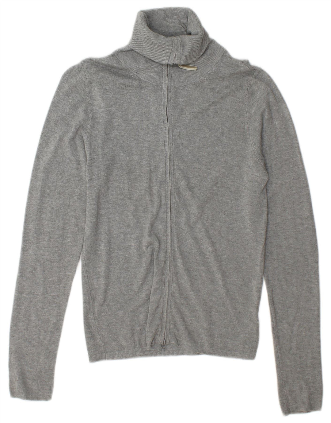Zara Dame Cardigan Sweater UK 12 Medium Grey Rayon