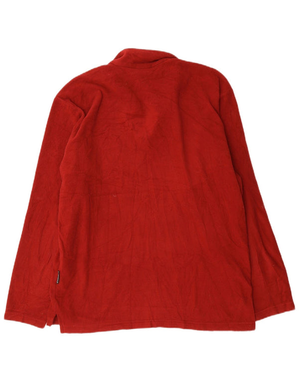 Jack Wolfskin Herre lynlås hals Fleece Jumper UK 40/42 Stor Burgundy Polyester