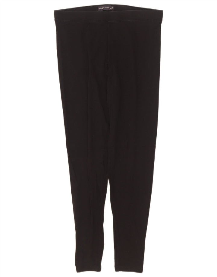 Marks & Spencer Dame Leggings UK 12 Medium Sort Bomuld