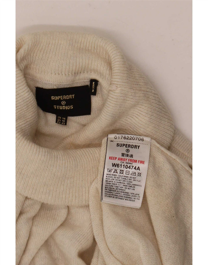 Superdry Womens Oversized trøjetrøje med rullehals UK 14 Stor beige uld