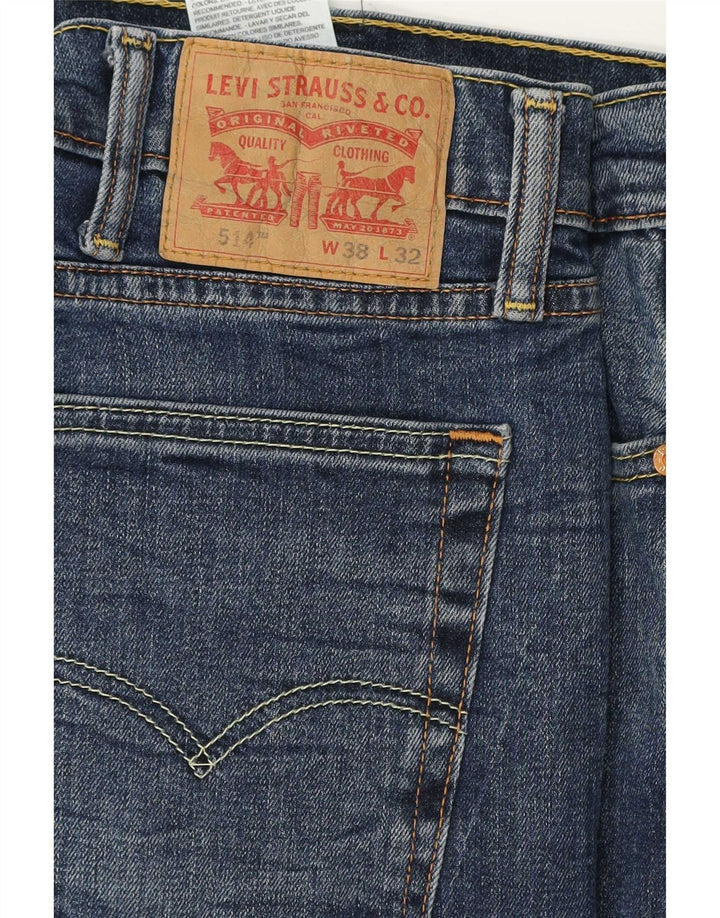 Levi's Herre 514 lige jeans W38 L27 blå bomuld
