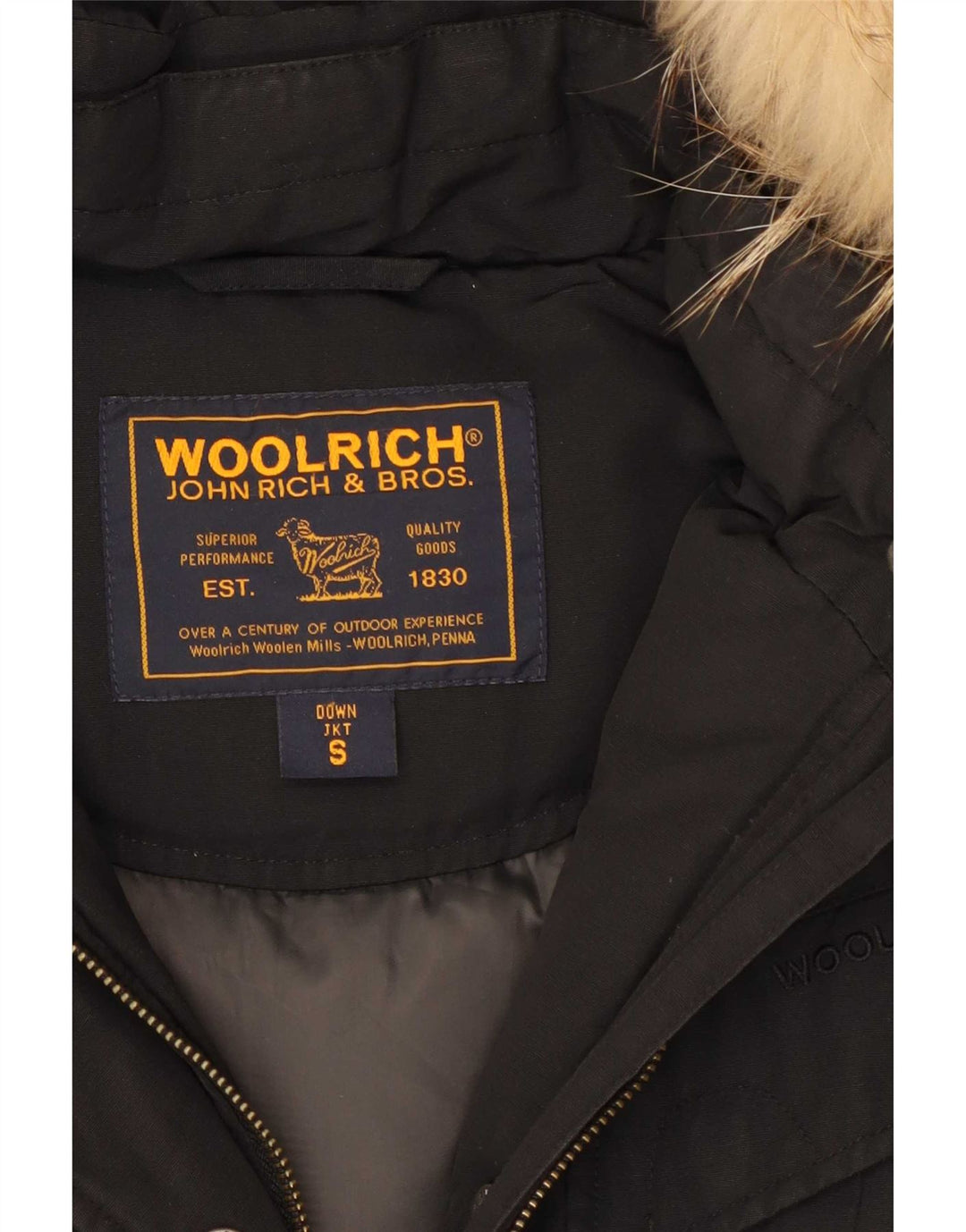 Woolrich Polstret hættejakke til kvinder UK 10 Small Black