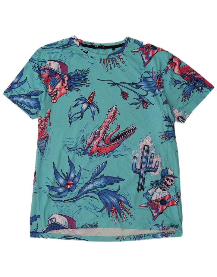 Cropp Herre Regular Fit Grafisk T-Shirt Top 2XL Turkis