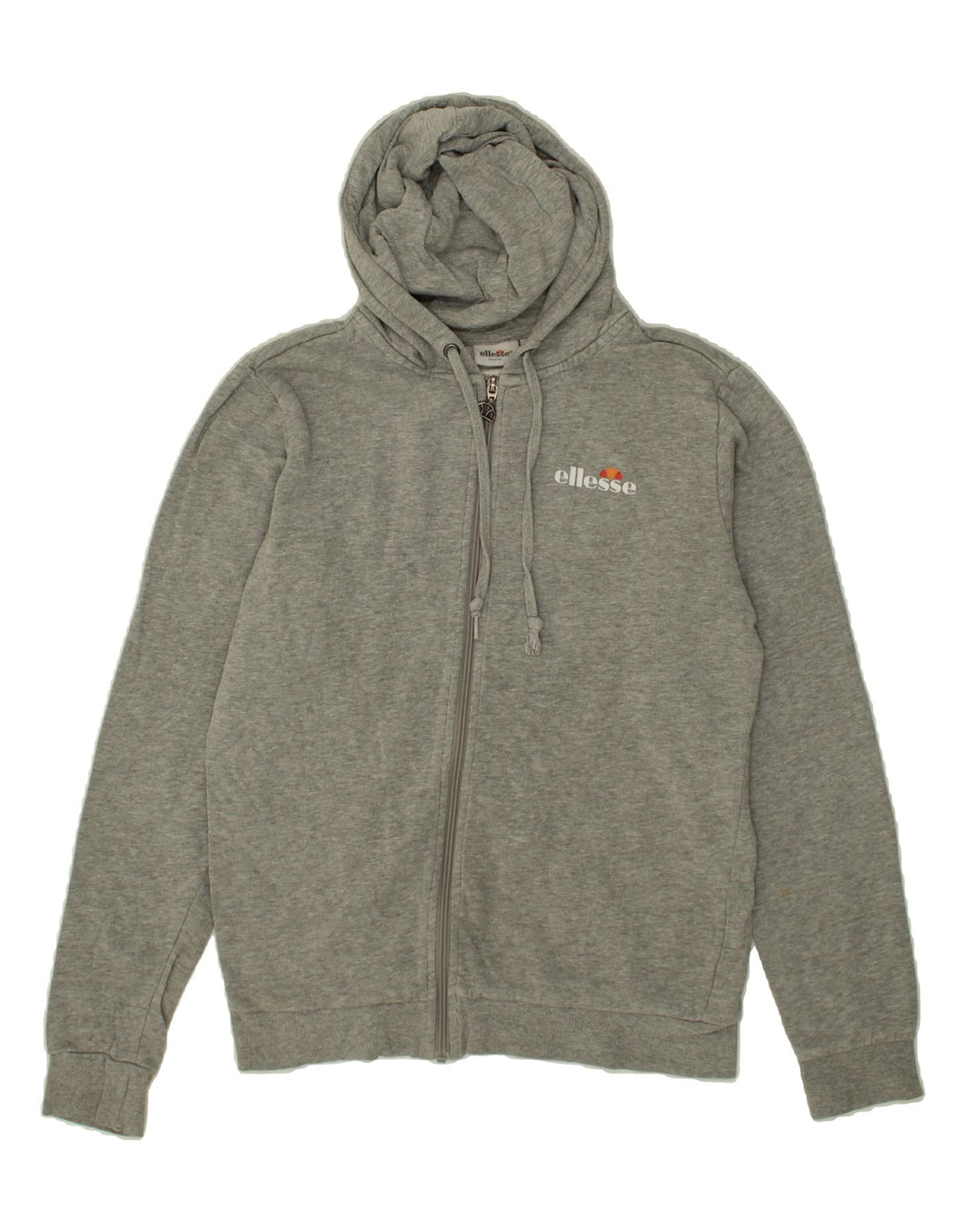 ELLESSE Mens Graphic Zip Hoodie Sweater Small Grey Cotton Vintage Ellesse and Second-Hand Ellesse from Messina Hembry 