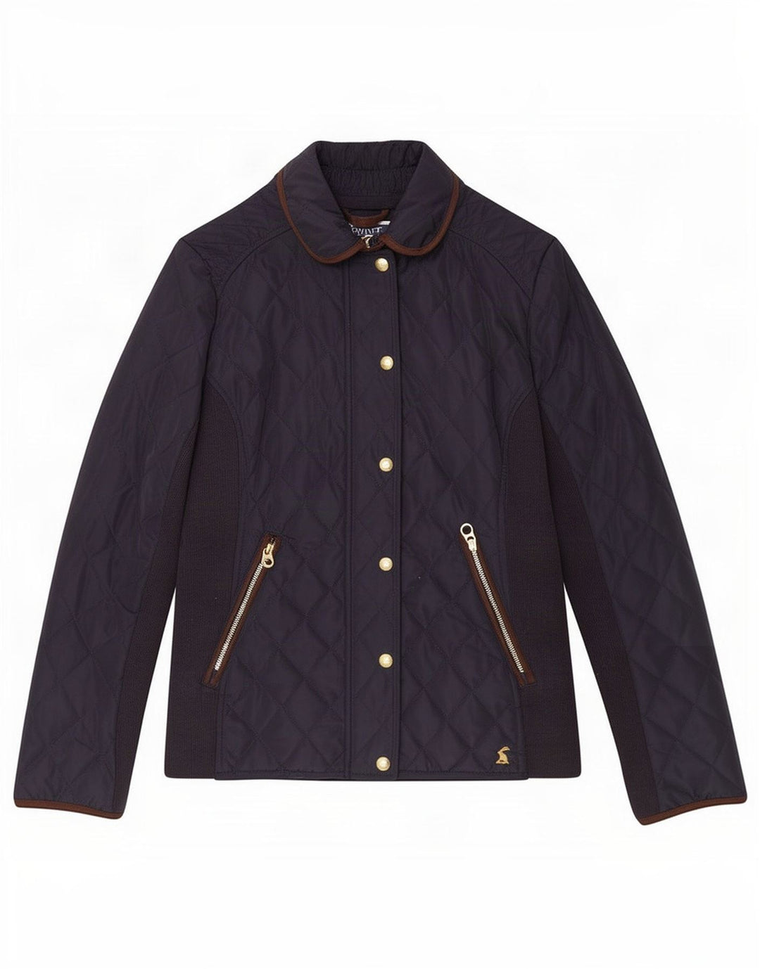 Joules Dame Quiltet Jakke UK 8 Small Navy Blue Polyester