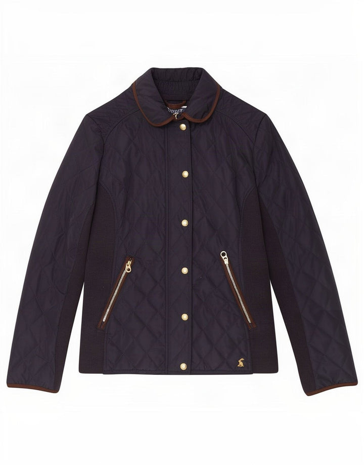 Joules Dame Quiltet Jakke UK 8 Small Navy Blue Polyester