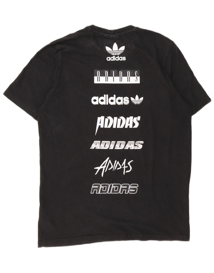 Adidas Grafisk T-shirt top til mænd, stor sort bomuld