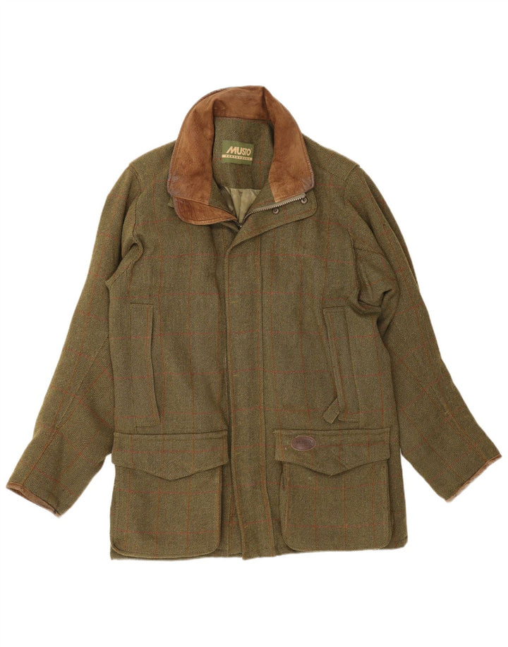Musto Herre Performance Utility Jacket UK 38 Medium Khaki Check New Wool