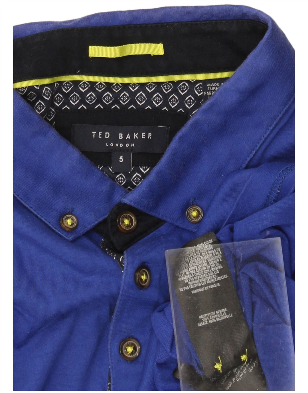 TED BAKER Poloshirt til mænd str. 5 XL Blå bomuld
