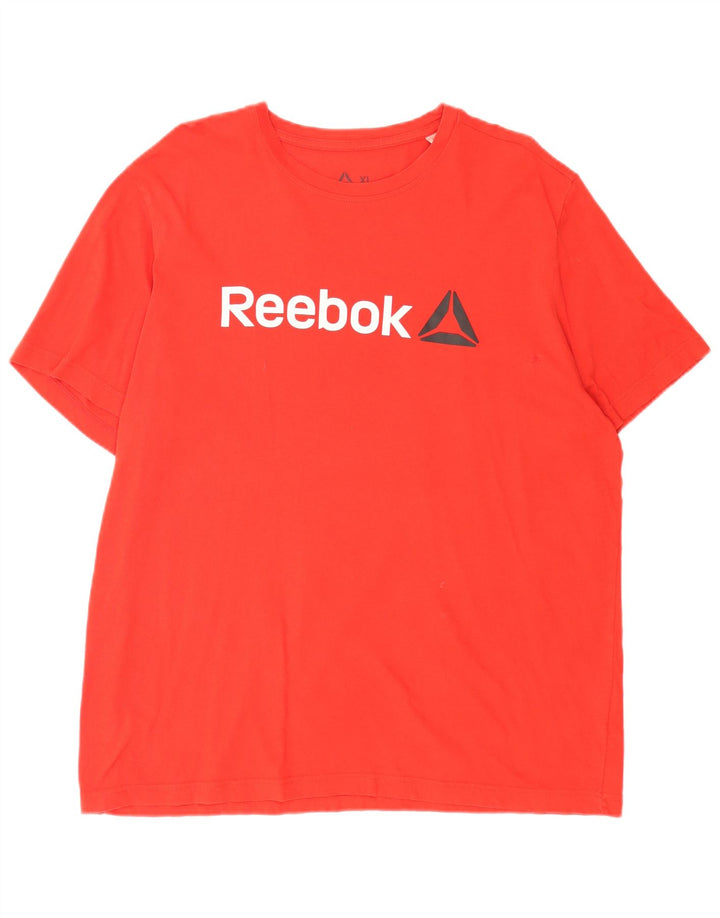 Reebok Herre Grafisk T-Shirt Top XL Rød Bomuld