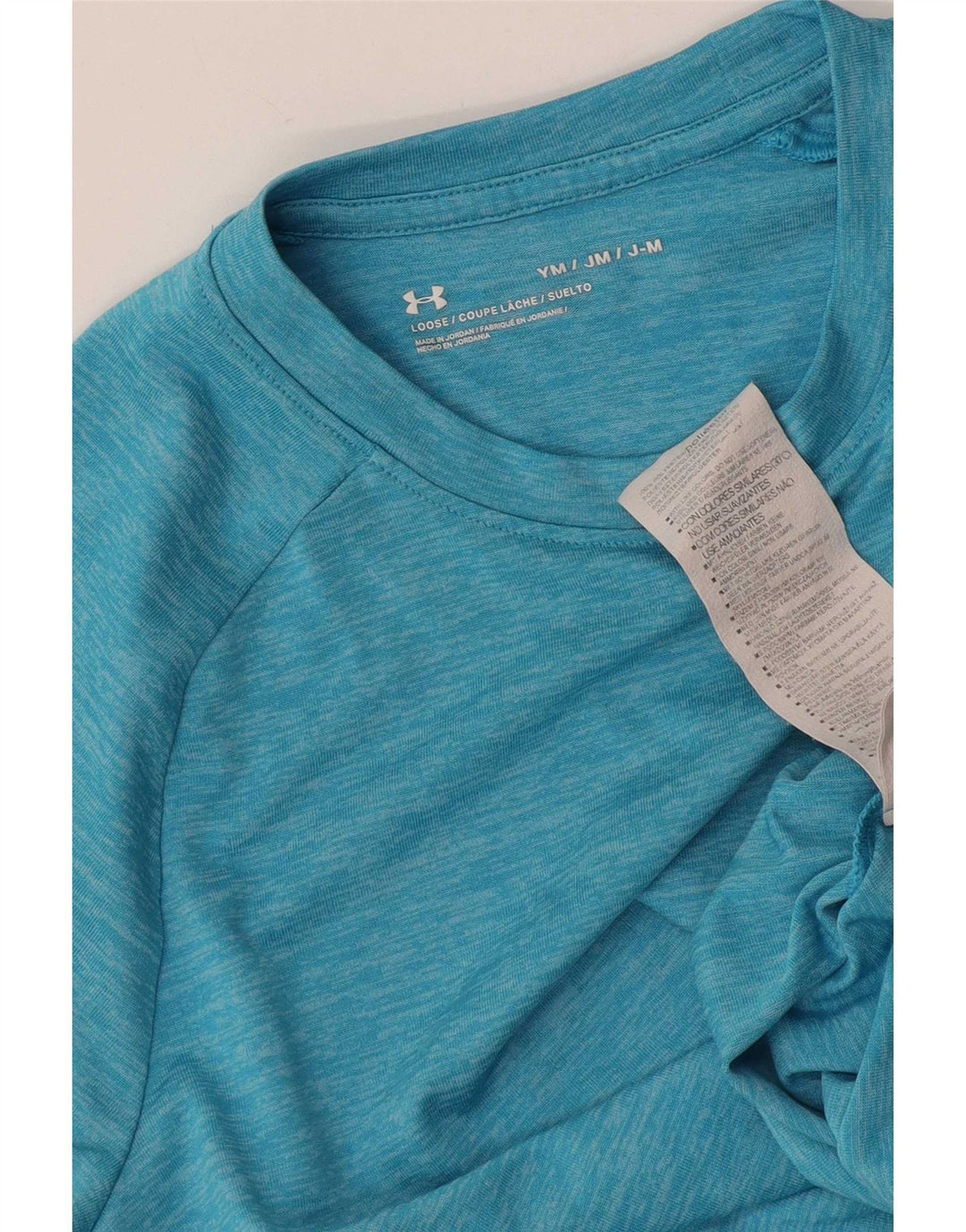 Under Armour Boys T-Shirt Top 9-10 år Medium Blue Flecked Polyester