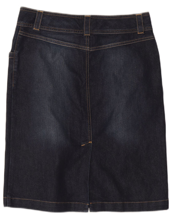Monsoon Dame Denim Nederdel UK 10 Small W30 Navy Blue Bomuld
