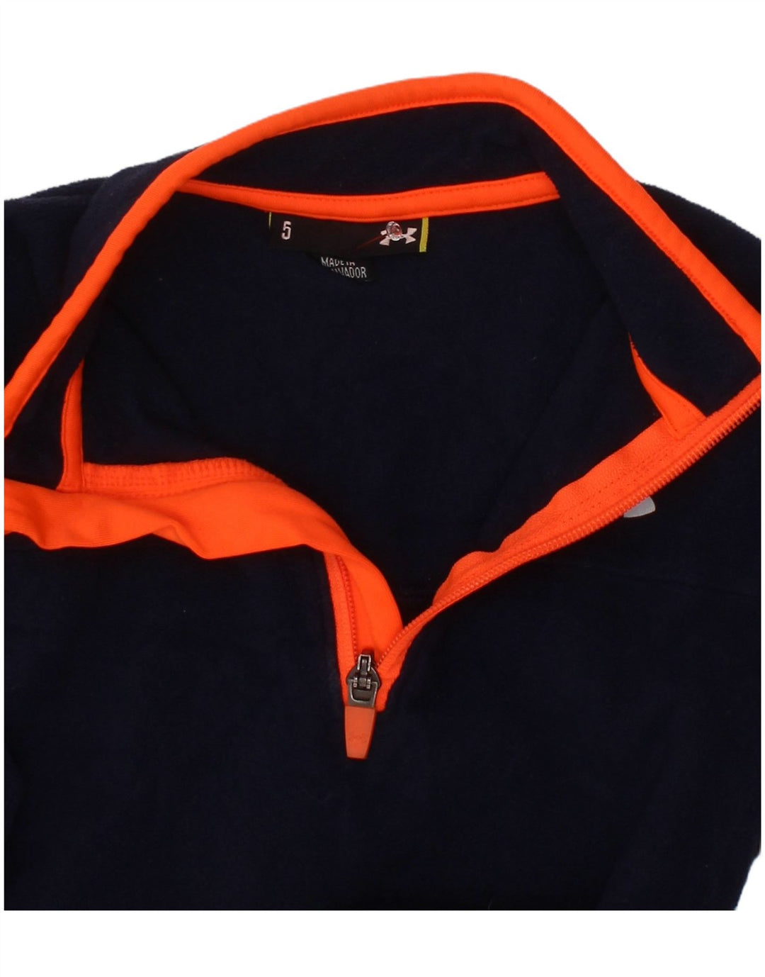 Under Armour Boys Zip Neck Fleece Jumper 4-5 År Navy Blue Polyester