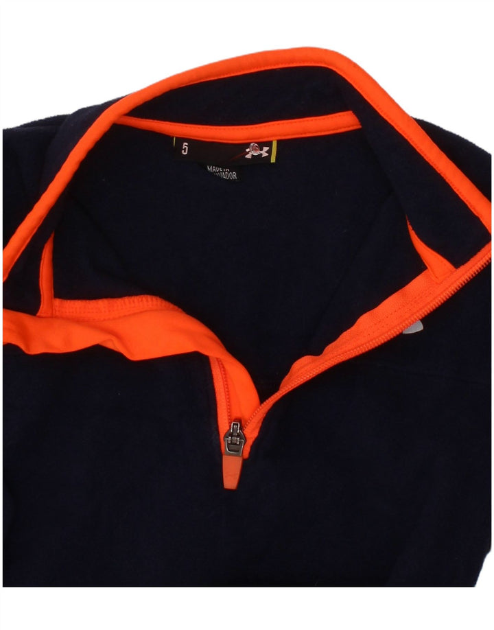 Under Armour Boys Zip Neck Fleece Jumper 4-5 År Navy Blue Polyester