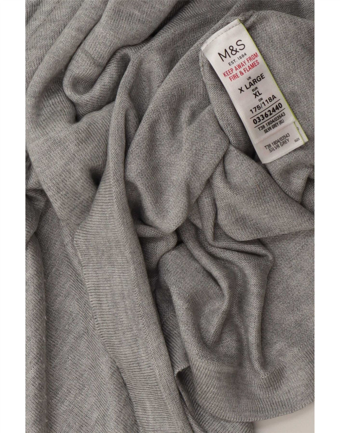 Marks & Spencer Dame Oversized V-hals sweater UK 18 XL Grå