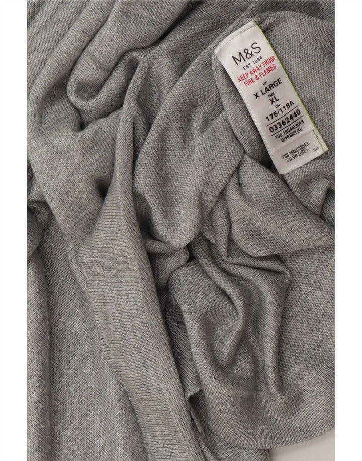 Marks & Spencer Dame Oversized V-hals sweater UK 18 XL Grå