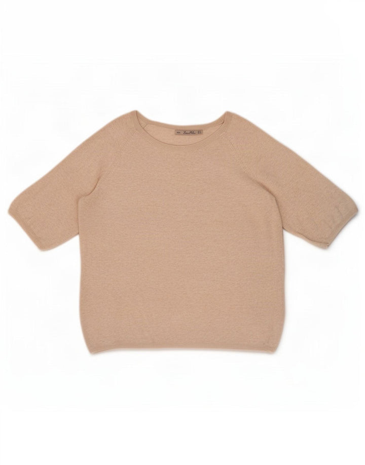 Zara Dame Oversized Bluse Top UK 10 Small Beige