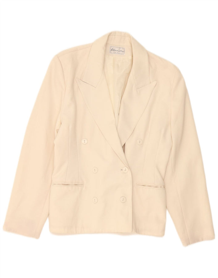 ALLUMETTE AC. Paris Dame Dobbeltradet Blazer Jacket UK 12 Medium Beige