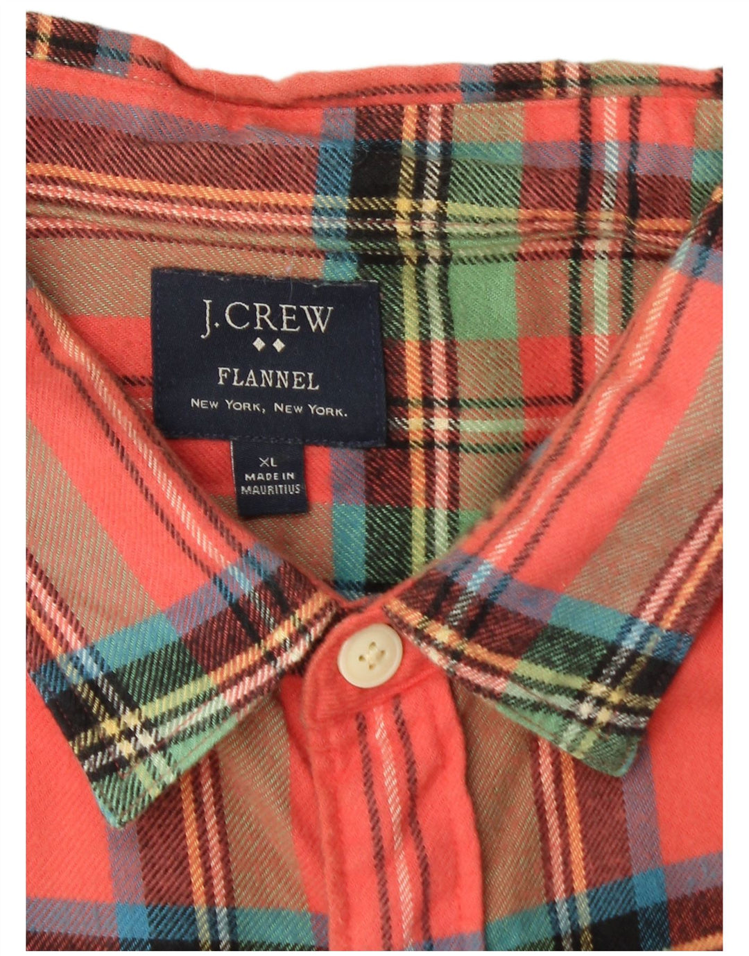 J. Crew Flannelskjorte til mænd XL Pink ternet bomuld
