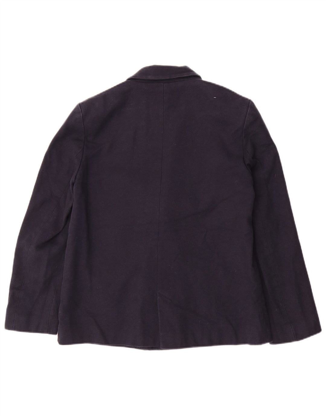 ZARA Dame Dobbeltradet Blazer Jacket UK 10 Small Navy Blue Bomuld