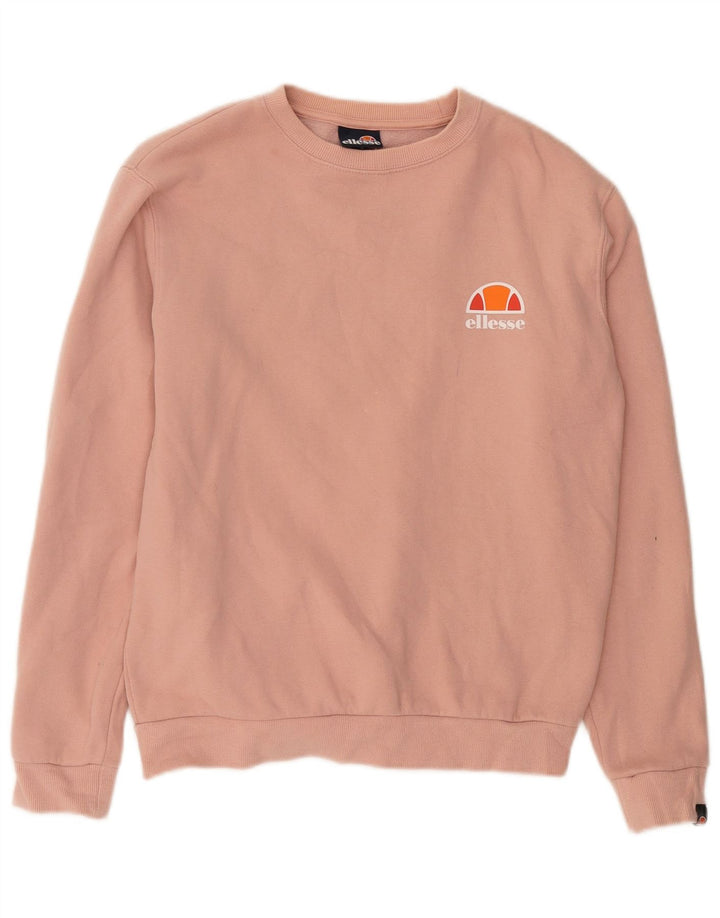 Ellesse Womens Oversized Sweatshirt Jumper UK 10 Small Pink Bomuld