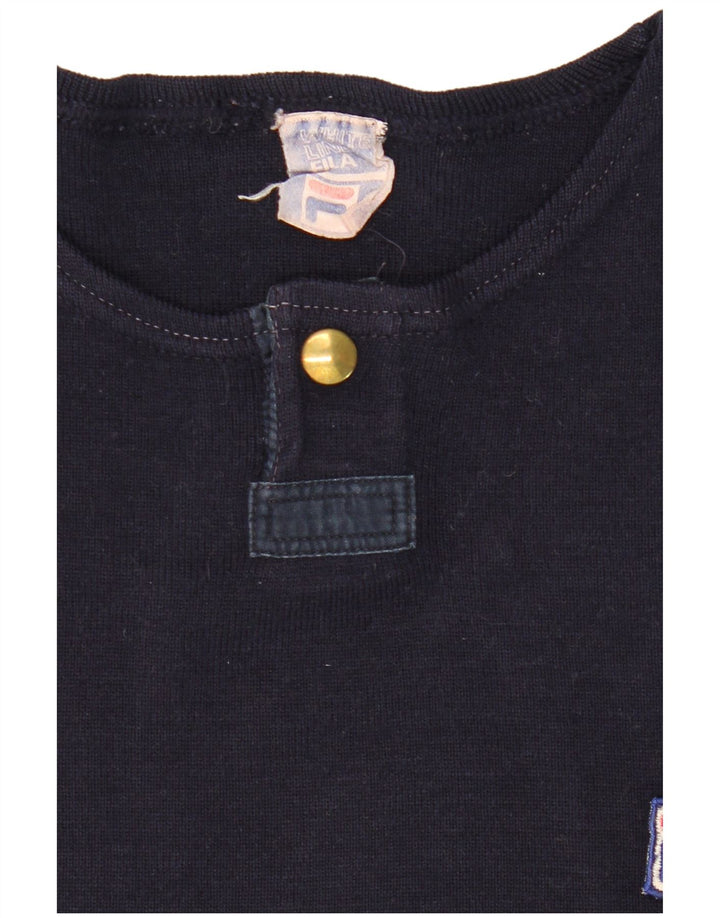 FILA Herre Boat Neck Jumper Sweater Small Navy Blue