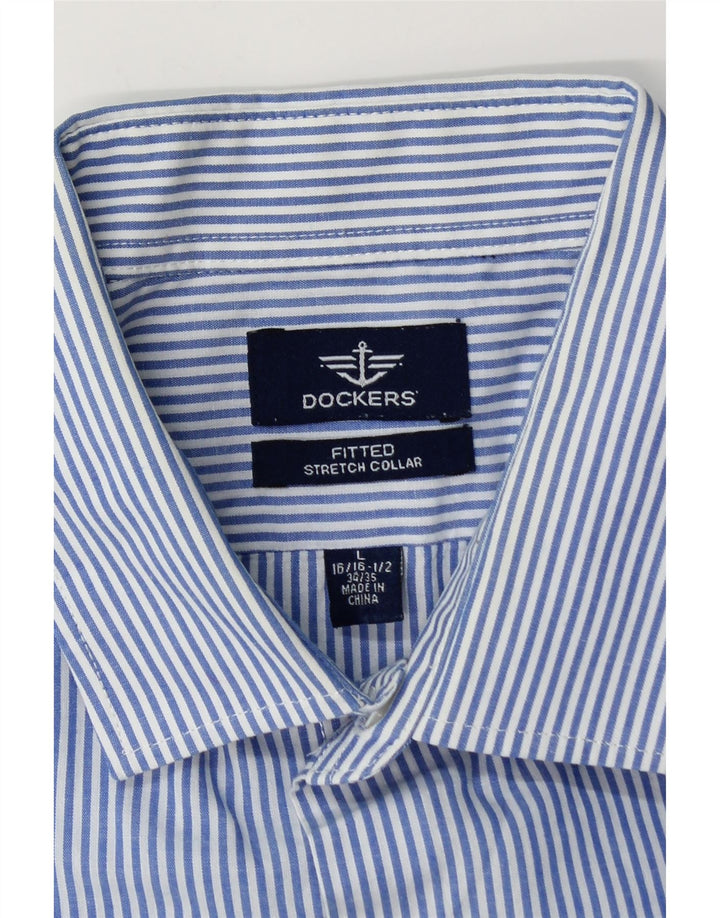 Dockers Herreskjorte str. 16 1/2 Large Blue Pinstripe