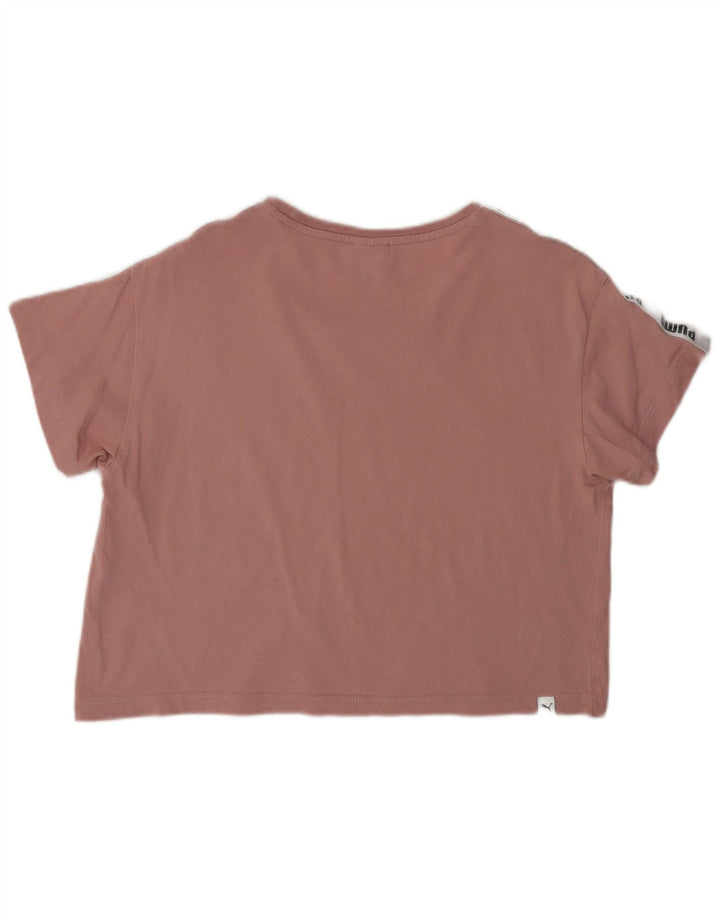 PUMA Womens Crop Graphic T-Shirt Top UK 8 Small  Pink Vintage Puma and Second-Hand Puma from Messina Hembry 