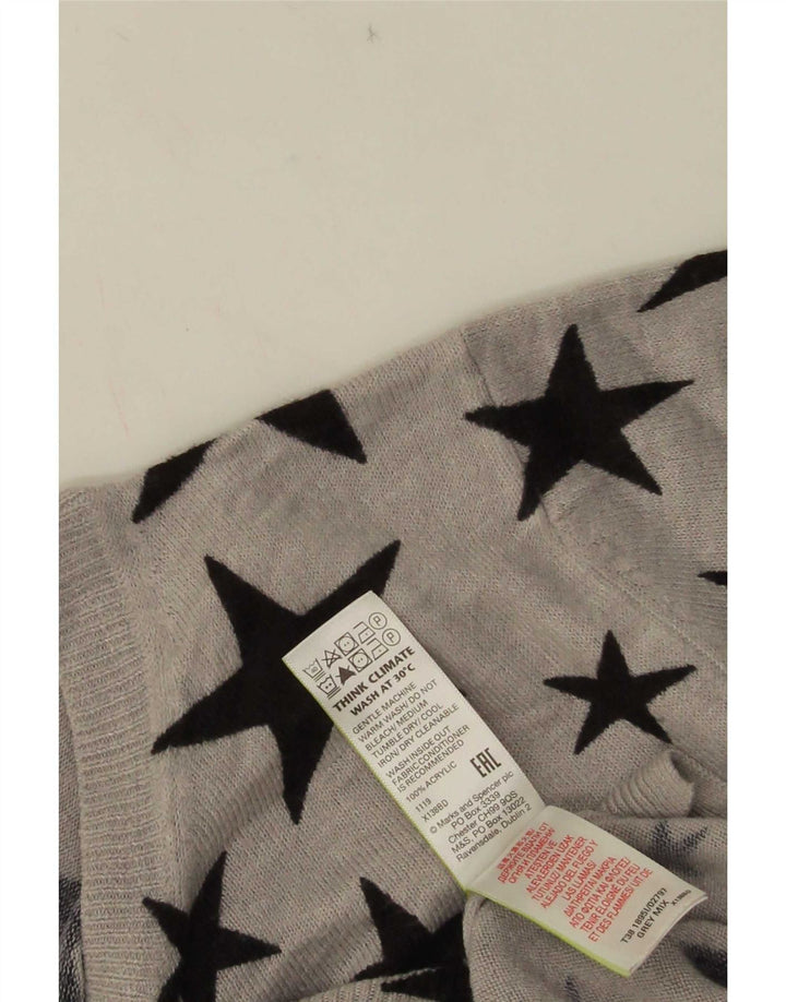 Marks & Spencer Dame Boat Neck Jumper Sweater UK 14 Large Grey
