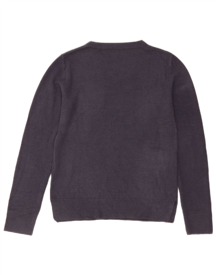 Marks & Spencer Dame Boat Neck Jumper Sweater UK 8 Small Navy Blue