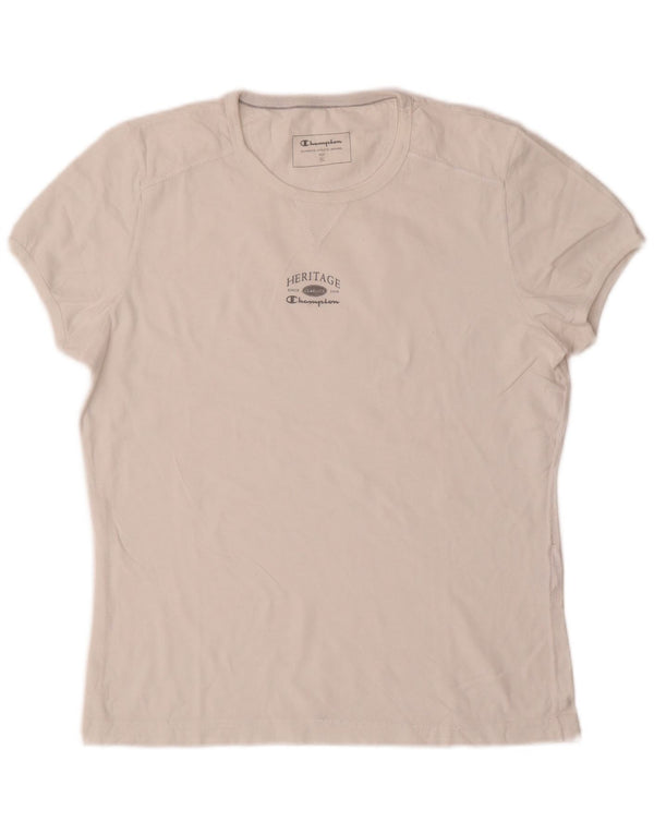 Champion Womens Heritage Classics T-Shirt Top UK 18 XL Hvid Bomuld