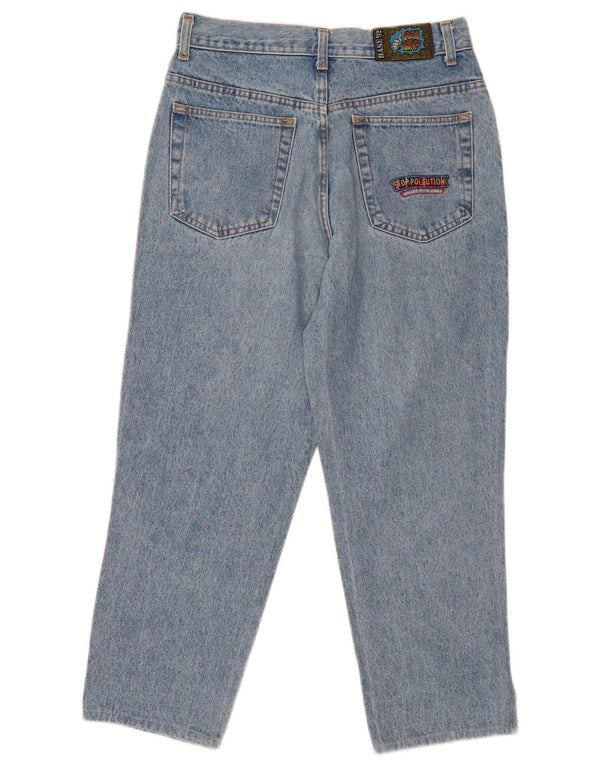 Base 92 Dame Crop Højtaljede tilspidsede jeans IT 46 Large W30 L25 Blå Bomuld