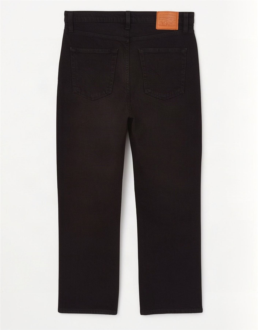 Levi's Dame Ribcage Straight Jeans W29 L27 Sort Bomuld