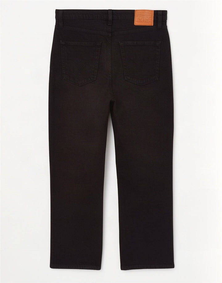 Levi's Dame Ribcage Straight Jeans W29 L27 Sort Bomuld