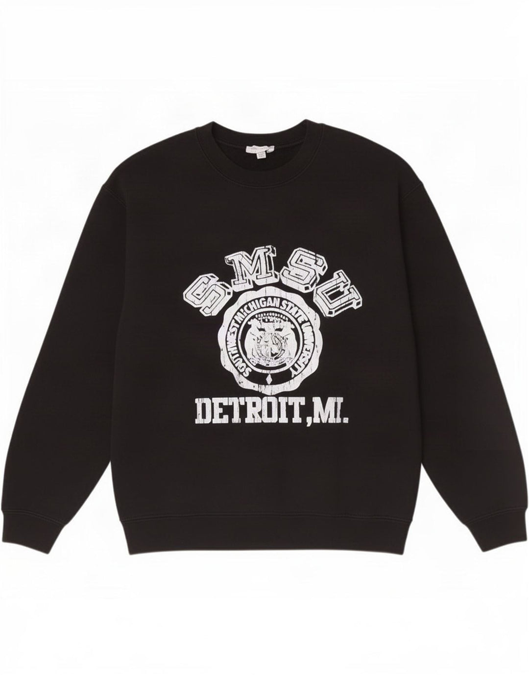 Topshop Dame Grafisk Sweatshirt Jumper UK 14 Medium Sort