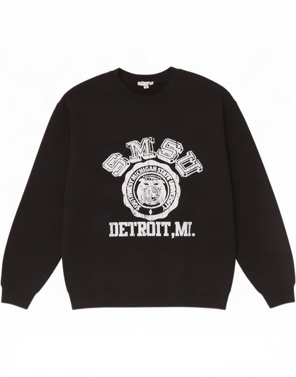 Topshop Dame Grafisk Sweatshirt Jumper UK 14 Medium Sort