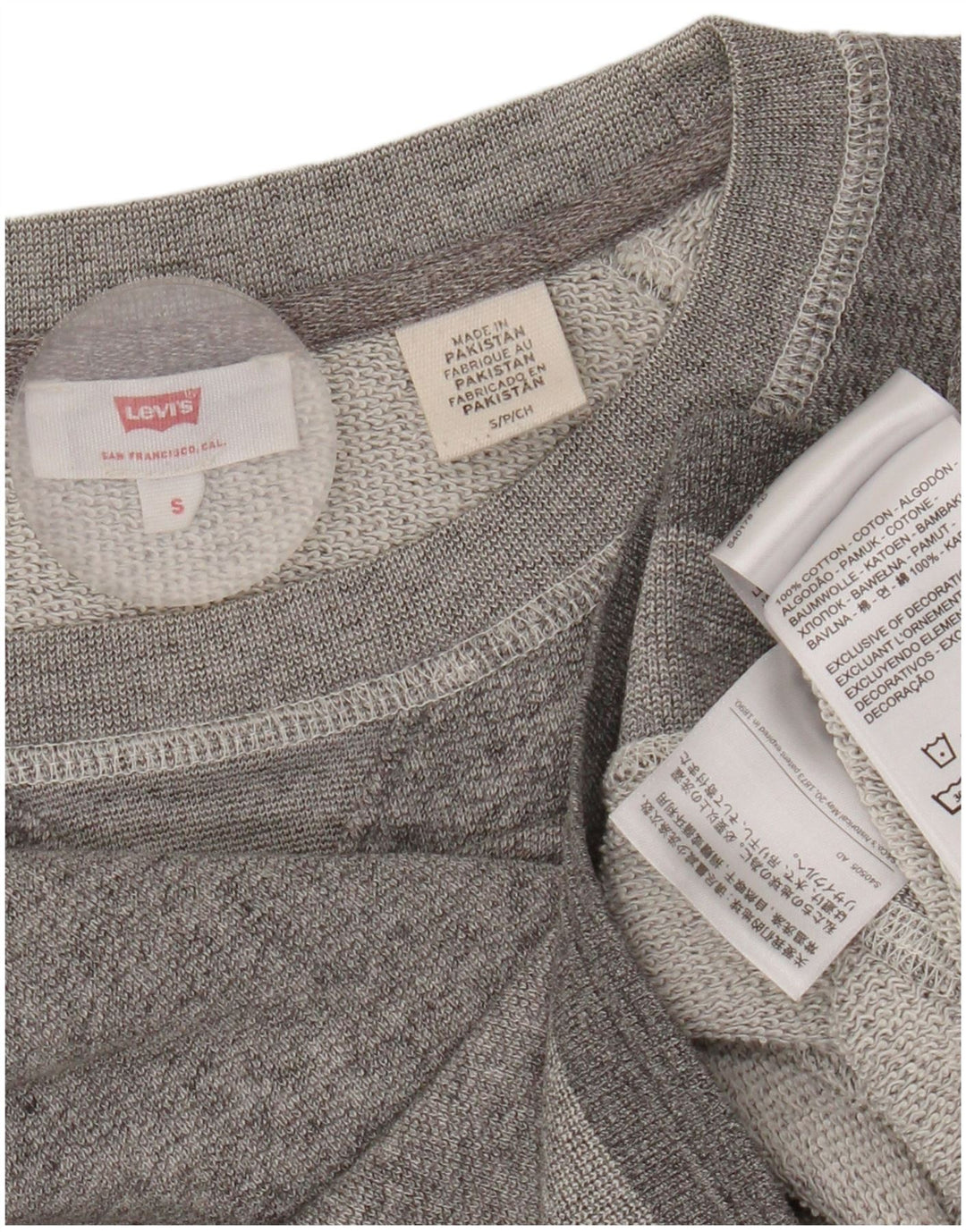 Levi's Dame Oversized Sweatshirt Jumper UK 10 Small Grey Flecked Bomuld