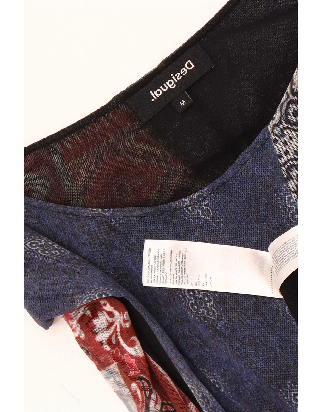 Desigual Dame Asymmetrisk Kjole UK 12 Medium Flerfarvet Paisley