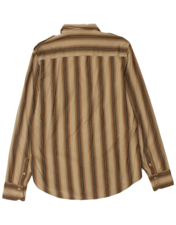 Calvin Klein Jeans Herre Flanellskjorte Medium Beige Stribet Bomuld