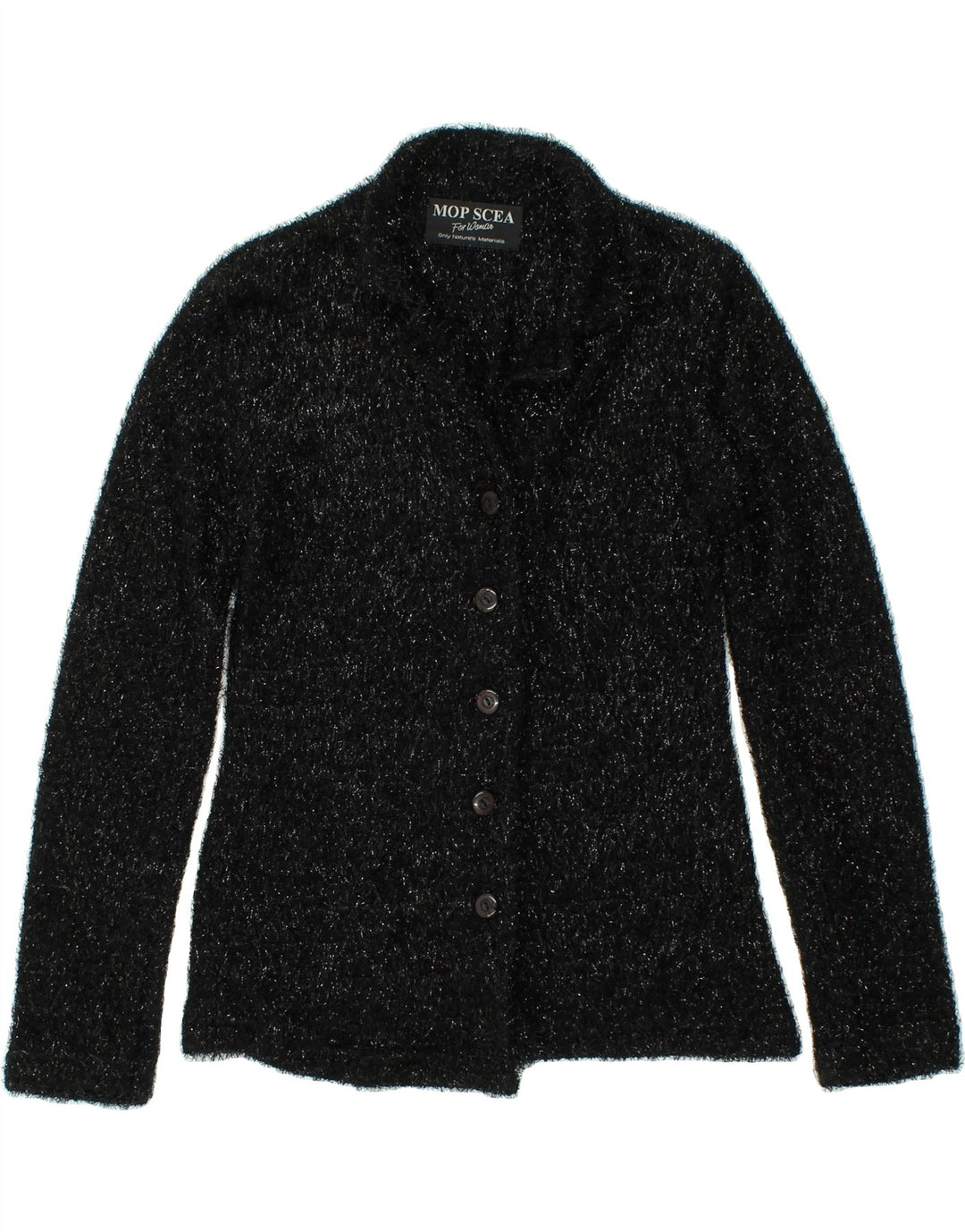 VINTAGE Womens Cardigan Sweater UK 10 Small Black Flecked Vintage Vintage and Second-Hand Vintage from Messina Hembry 