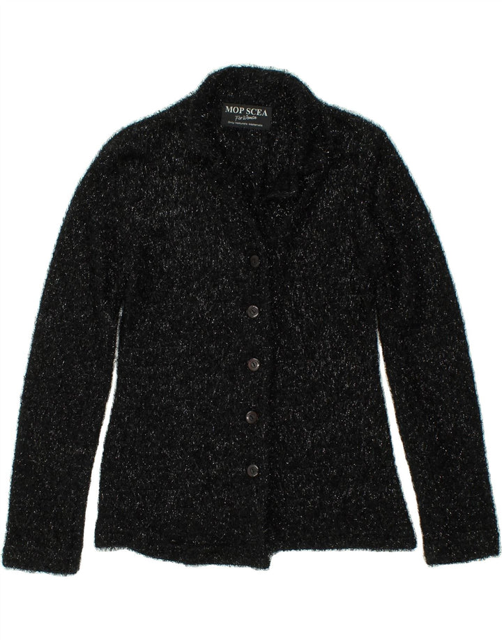 VINTAGE Womens Cardigan Sweater UK 10 Small Black Flecked Vintage Vintage and Second-Hand Vintage from Messina Hembry 