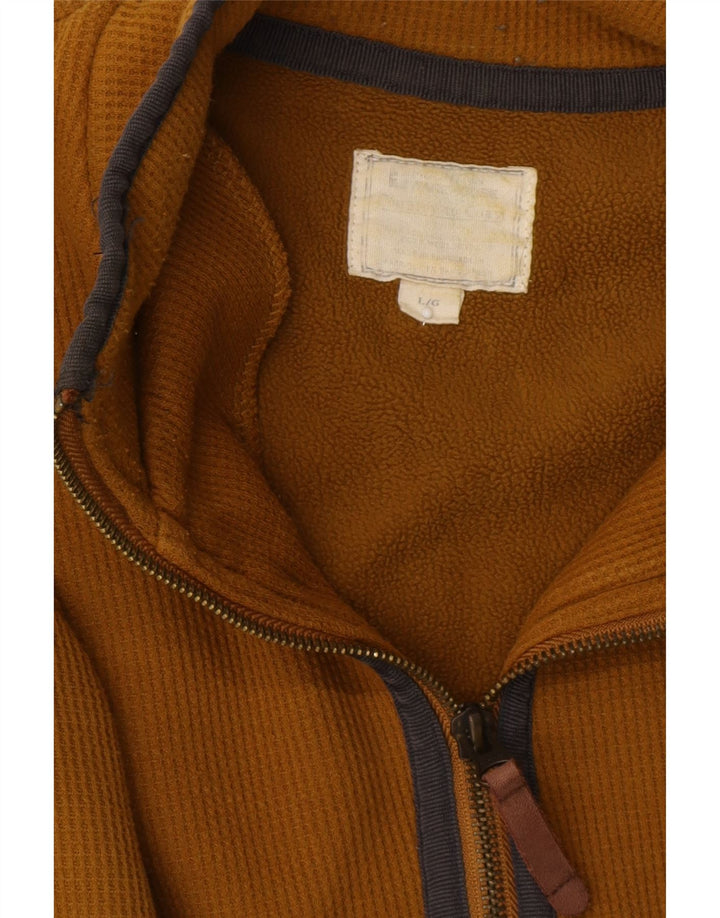 MOUNTAIN WAREHOUSE Mens Zip Neck Sweatshirt Jumper Large Brown Cotton Vintage Mountain Warehouse and Second-Hand Mountain Warehouse from Messina Hembry 